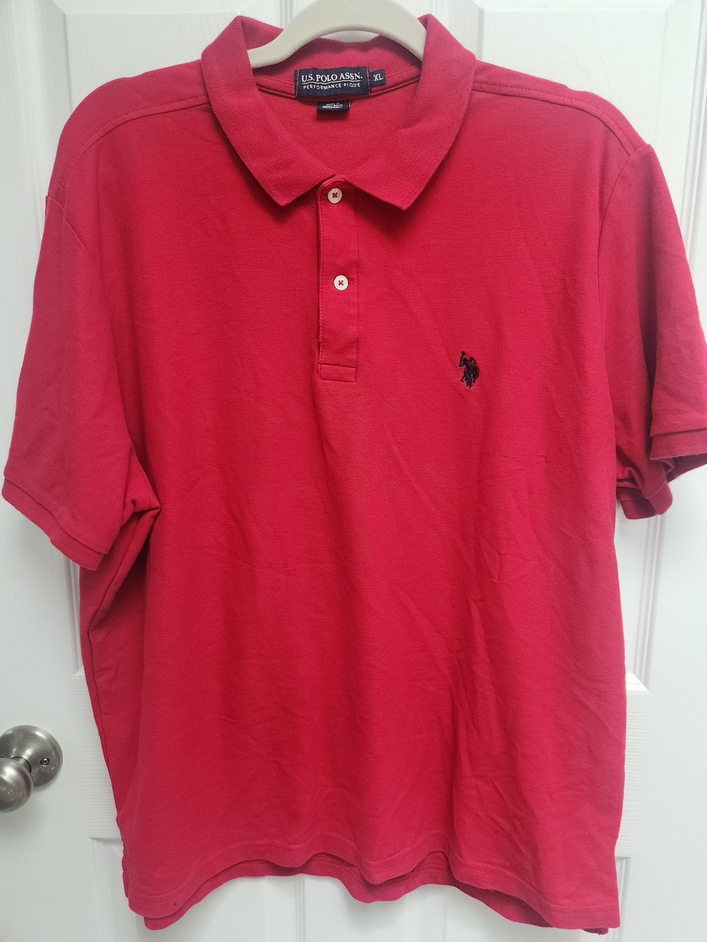 U.S. Polo Assn. Men's Bright Red Classic Polo with Embroidered Logo